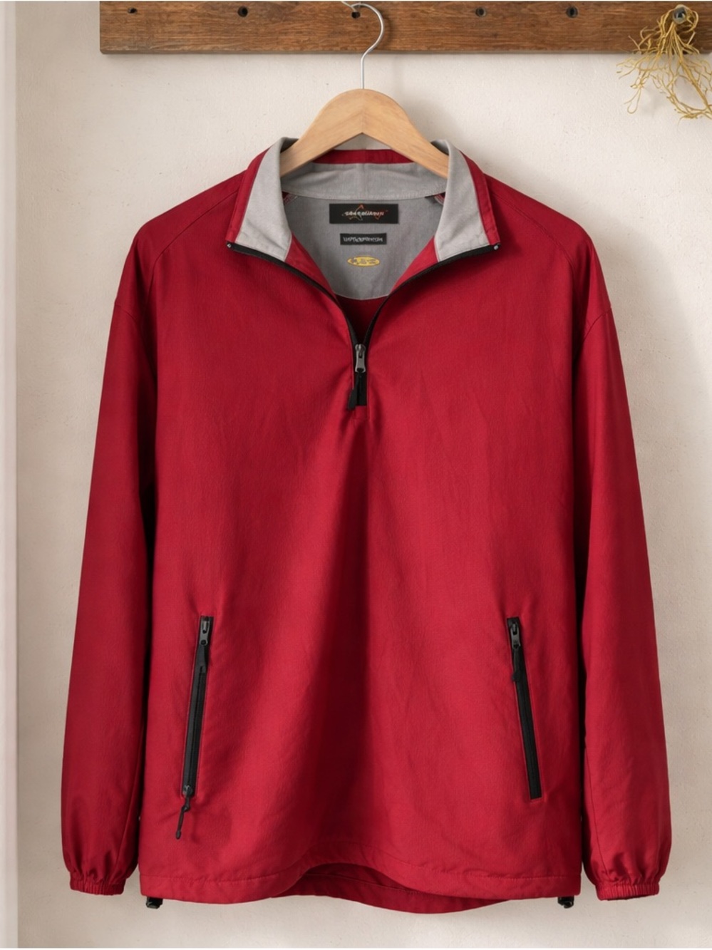 Greg Norman Collection Red Half-Zip Windbreaker Pullover